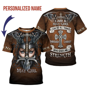 CustomsPig Personalized T-Shirt May Girl All Over Printed