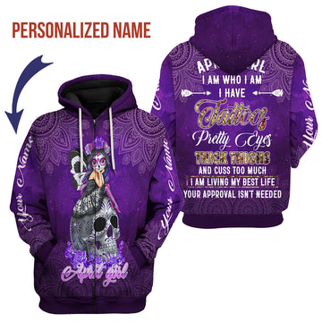 CustomsPig Personalized Zip Hoodie April Girl I Have Tattoos All Over Printed