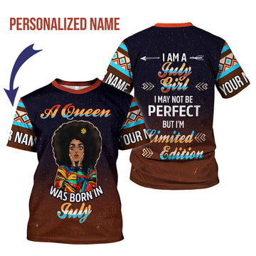 CustomsPig Personalized T-Shirt July Girl All Over Printed