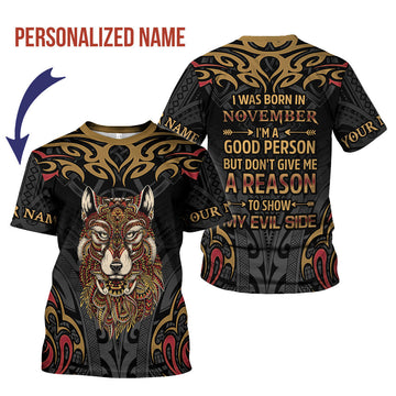 CustomsPig Personalized T-shirt November Guy All Over Printed