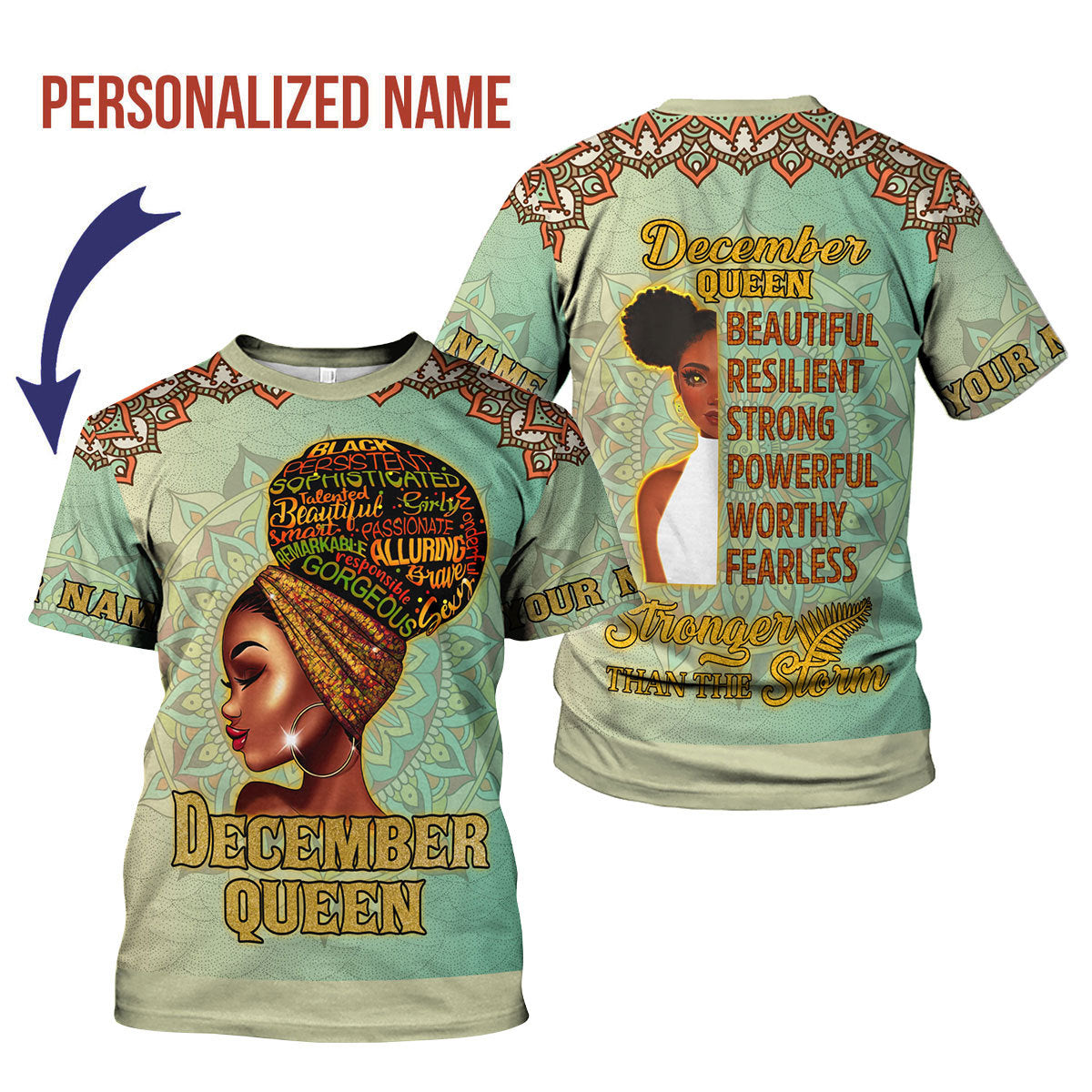 Customspig Personalized T-Shirt December Girl All Over Printed