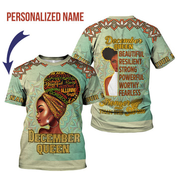 Customspig Personalized T-Shirt December Girl All Over Printed