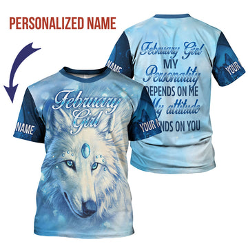 CustomsPig Personalized T-Shirt February Girl All Over Printed
