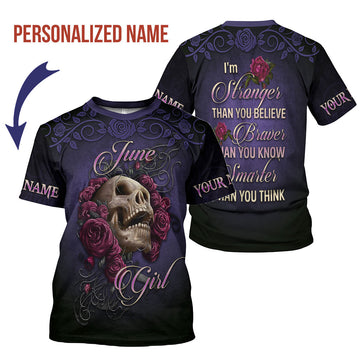 CustomsPig Personalized T-Shirt I'm A June Girl All Over Printed