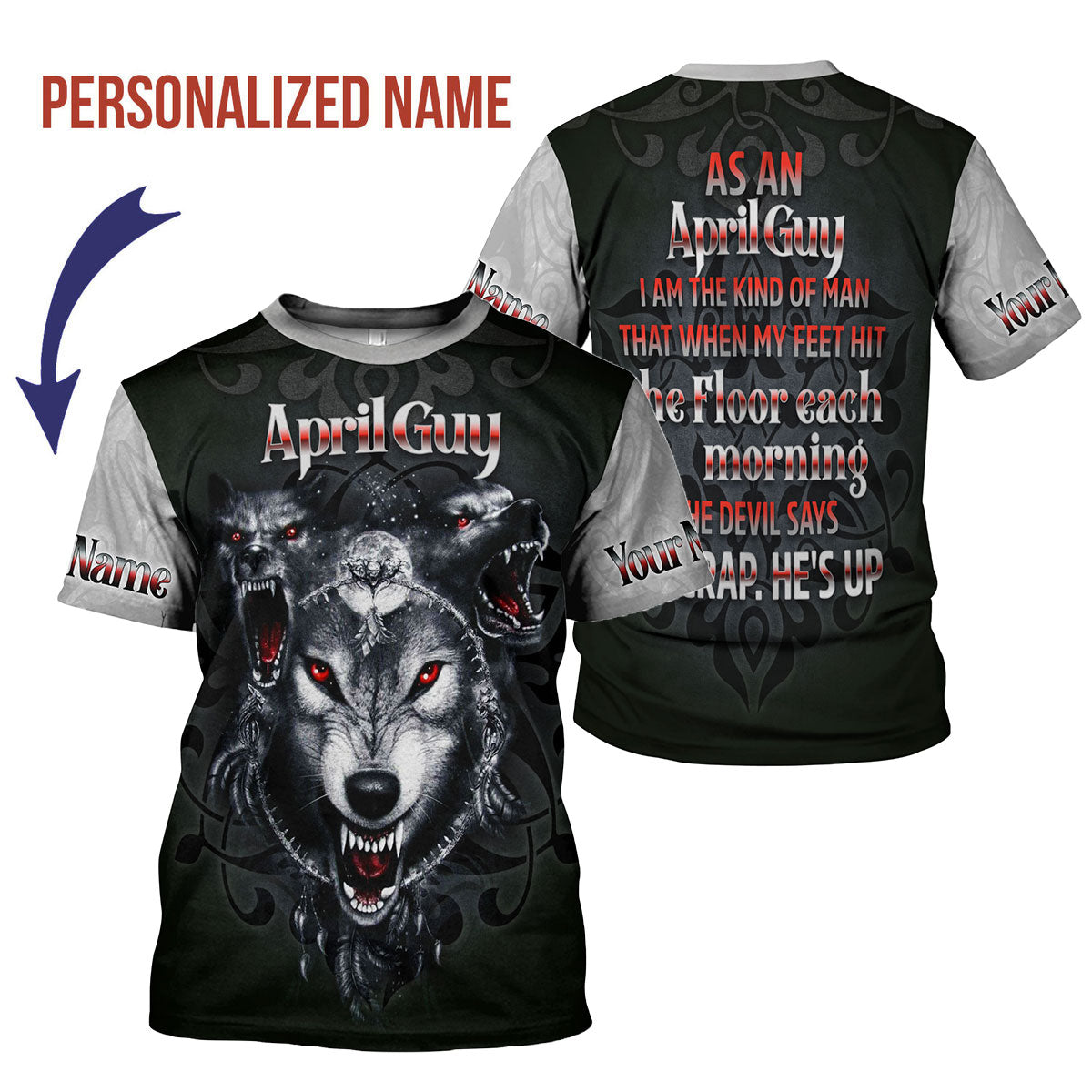 CustomsPig Personalized T-Shirt April Girl All Over Printed
