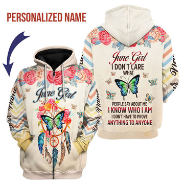 CustomsPig Personalized Zip Hoodie June Girl All Over Printed