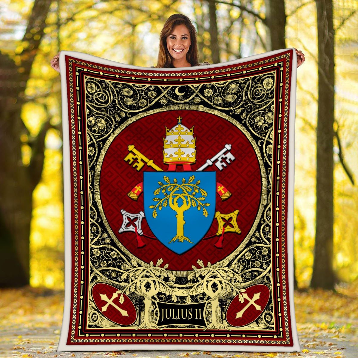 Julius II Coat Of Arms Blanket