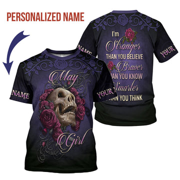 CustomsPig Personalized T-Shirt I'm A May Girl All Over Printed