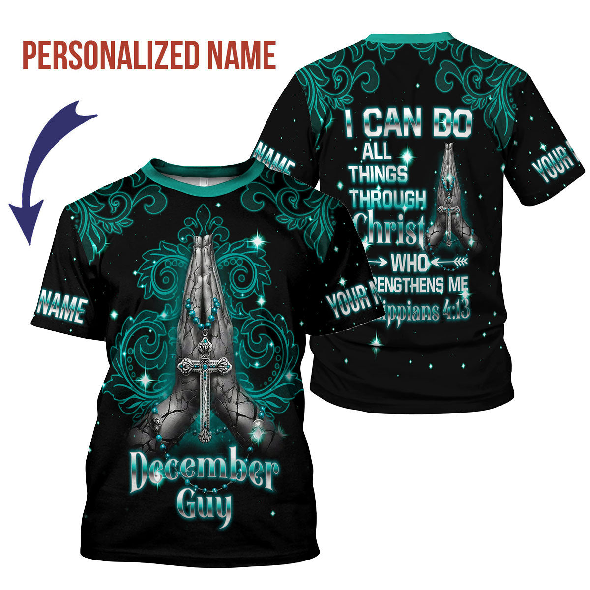 CustomsPig Personalized T-shirt December Guy All Over Printed