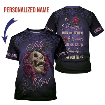CustomsPig Personalized T-Shirt I'm A July Girl All Over Printed