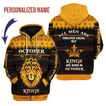 CustomsPig Personalized Zip Hoodie October King All Over Printed