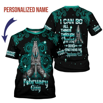 CustomsPig Personalized T-Shirt February Guy All Over Printed