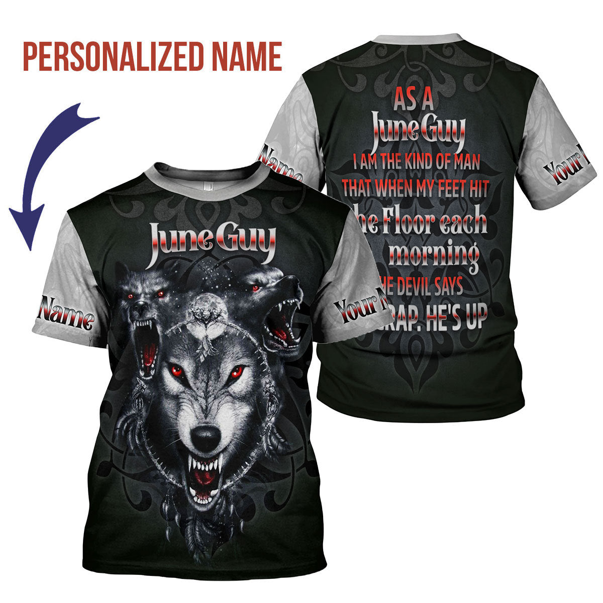 CustomsPig Personalized T-Shirt June Guy All Over Printed