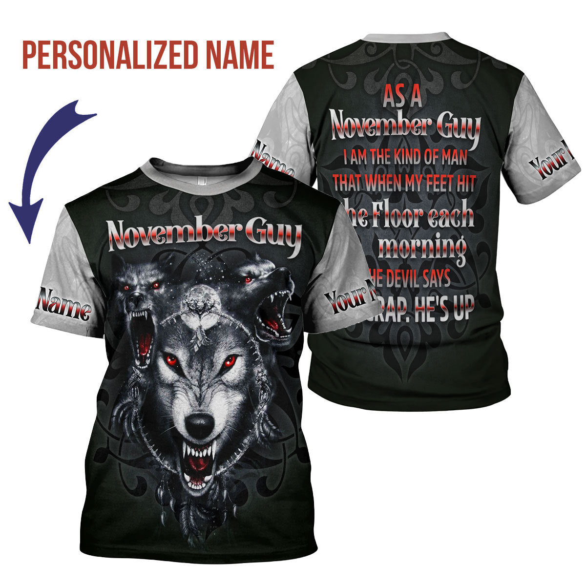 CustomsPig Personalized T-shirt November Guy All Over Printed
