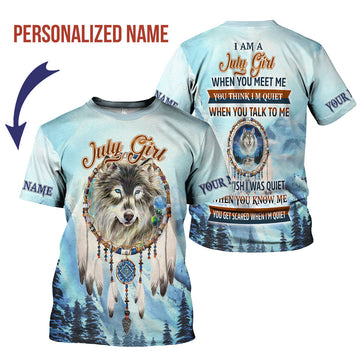 CustomsPig Personalized T-Shirt I Am A July Girl All Over Printed