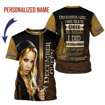 CustomsPig Personalized T-shirt I'm A December Girl All Over Printed