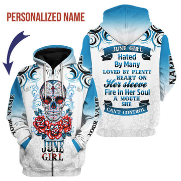 CustomsPig Personalized Zip Hoodie June Girl All Over Printed