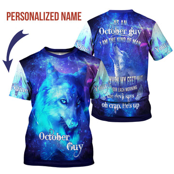 CustomsPig Personalized T-shirt October Guy He's Up All Over Printed