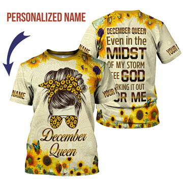 CustomsPig Personalized T-shirt December Queen All Over Printed