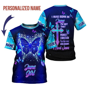 CustomsPig Personalized T-Shirt June Girl All Over Printed