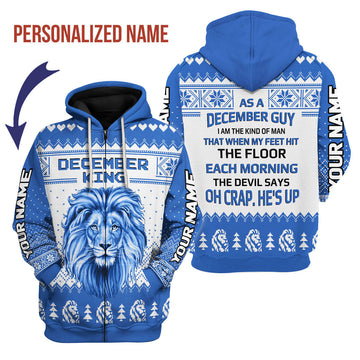 CustomsPig Personalized Zip Hoodie December Guy I Am The Kind Of Man All Over Printed