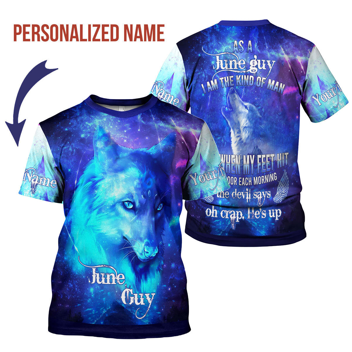 CustomsPig Personalized T-Shirt June Guy He's Up All Over Printed