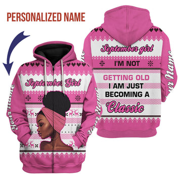 CustomsPig Personalized Zip Hoodie September Girl All Over Printed
