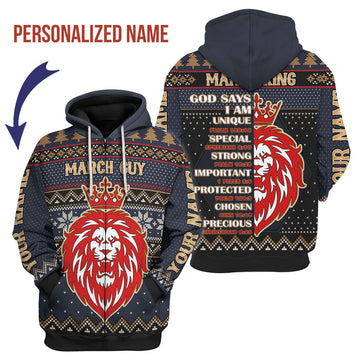 CustomsPig Personalized Zip Hoodie March Guy All Over Printed