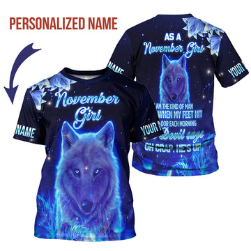 CustomsPig Personalized T-shirt November Girl All Over Printed