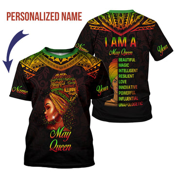 CustomsPig Personalized T-Shirt May Queen All Over Printed