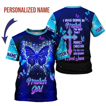 CustomsPig Personalized T-Shirt March Girl All Over Printed