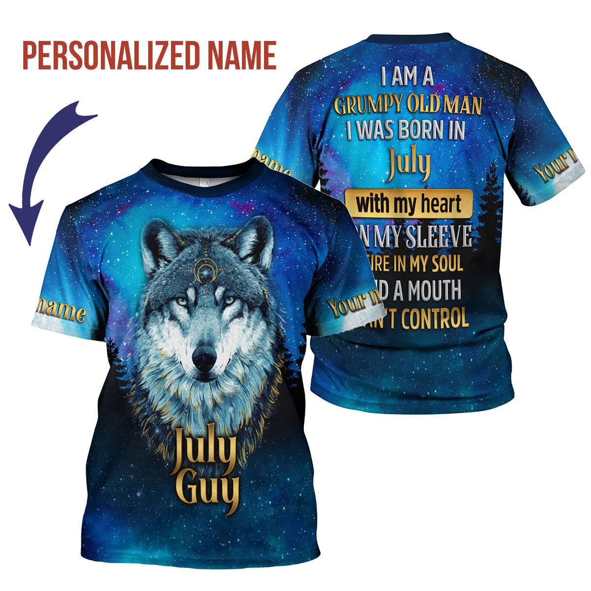 CustomsPig Personalized T-Shirt I Was Born In July All Over Printed