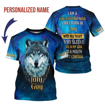 CustomsPig Personalized T-Shirt I Was Born In July All Over Printed