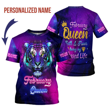 CustomsPig Personalized T-Shirt February Queen All Over Printed