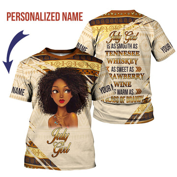 CustomsPig Personalized T-Shirt July Girl All Over Printed