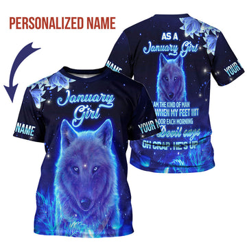 CustomsPig Personalized T-Shirt January Girl All Over Printed