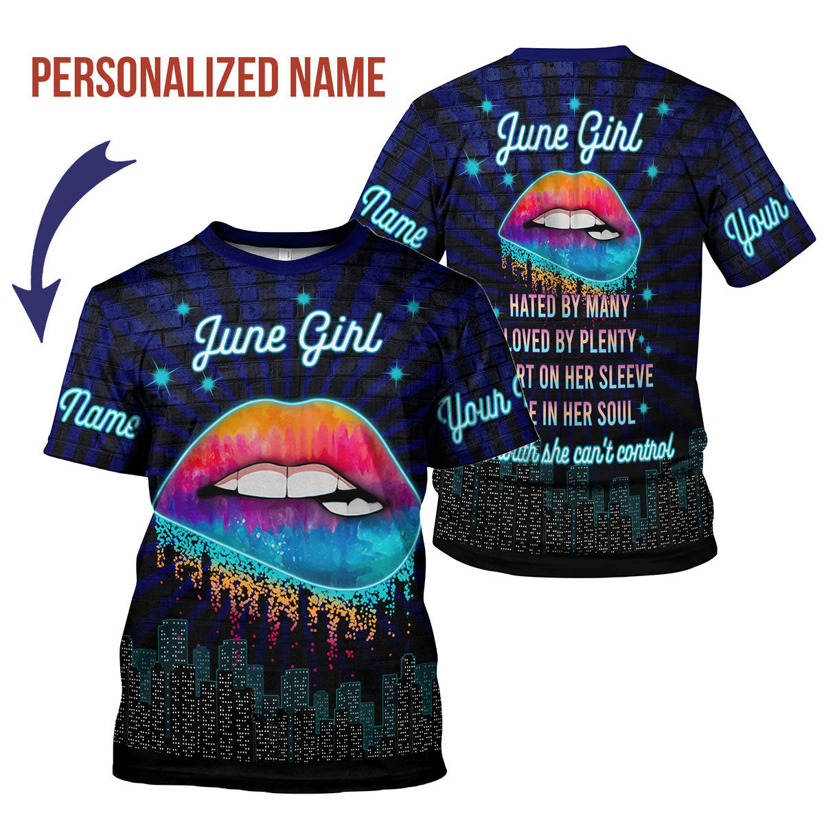 CustomsPig Personalized T-Shirt June Girl All Over Printed