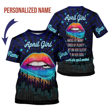 CustomsPig Personalized T-Shirt April Girl All Over Printed