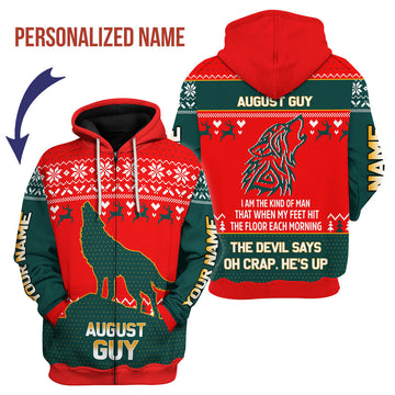 CustomsPig Personalized Zip Hoodie August Guy That He's Up All Over Printed