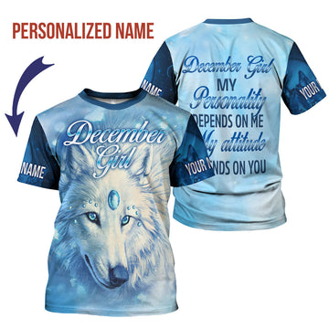 CustomsPig Personalized T-shirt December Girl All Over Printed