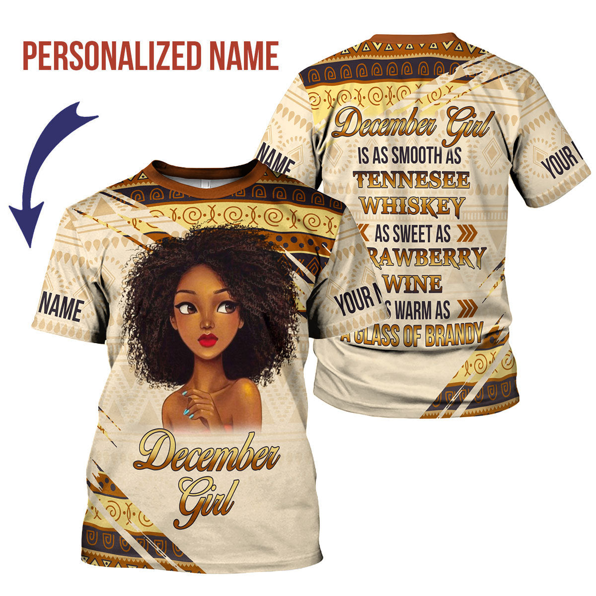 CustomsPig Personalized T-shirt December Girl All Over Printed