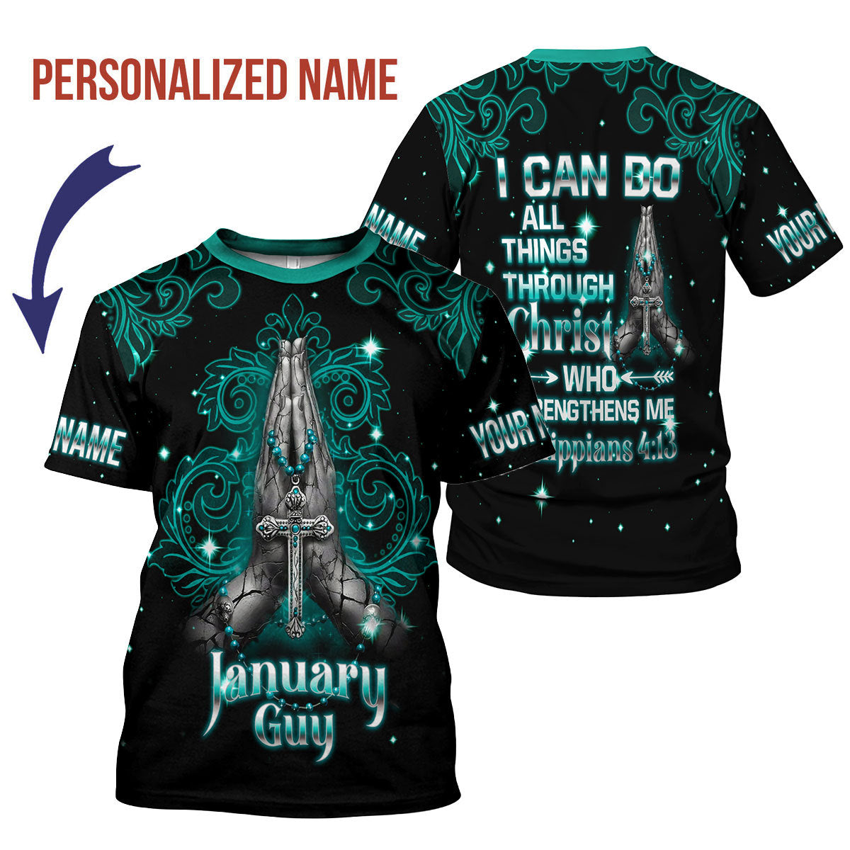 CustomsPig Personalized T-Shirt January Guy All Over Printed