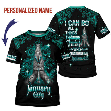 CustomsPig Personalized T-Shirt January Guy All Over Printed