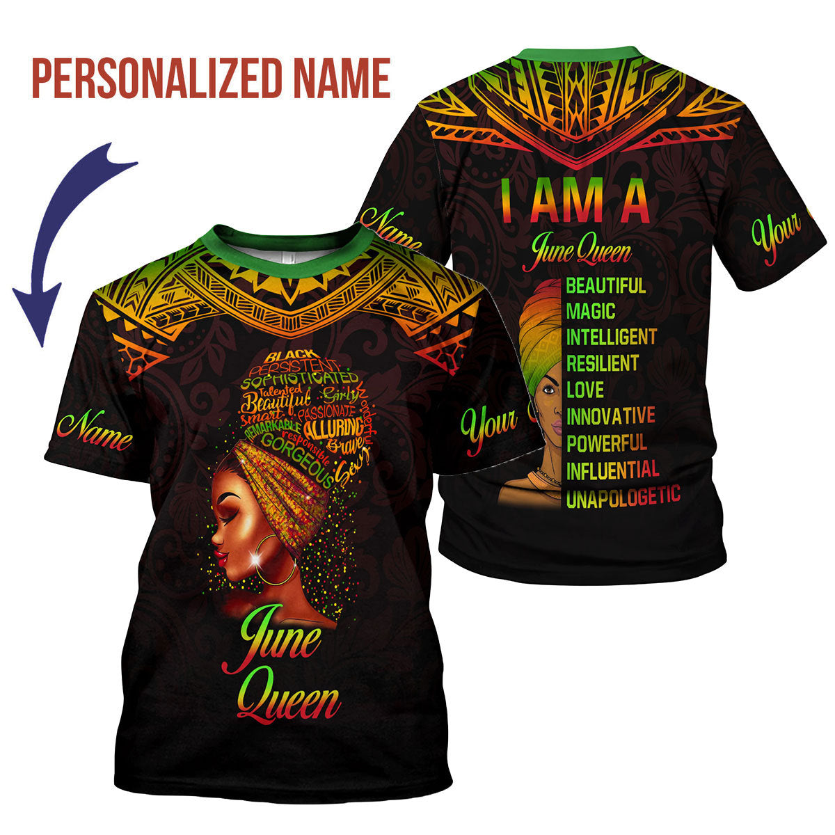 CustomsPig Personalized T-Shirt June Queen All Over Printed