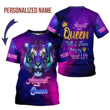 CustomsPig Personalized T-Shirt August Queen All Over Printed
