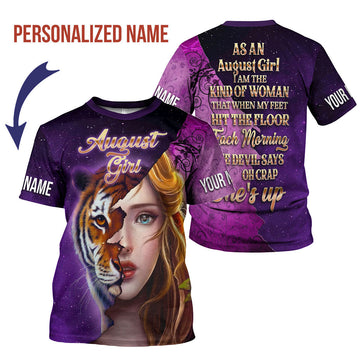 CustomsPig Personalized T-Shirt As An August Girl All Over Printed