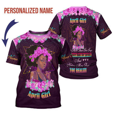 CustomsPig Personalized T-Shirt April Girl All Over Printed