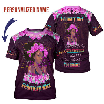 CustomsPig Personalized T-Shirt February Girl All Over Printed