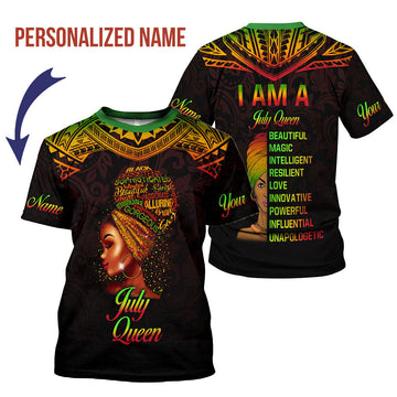 CustomsPig Personalized T-Shirt July Queen All Over Printed
