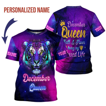 CustomsPig Personalized T-shirt December Queen All Over Printed